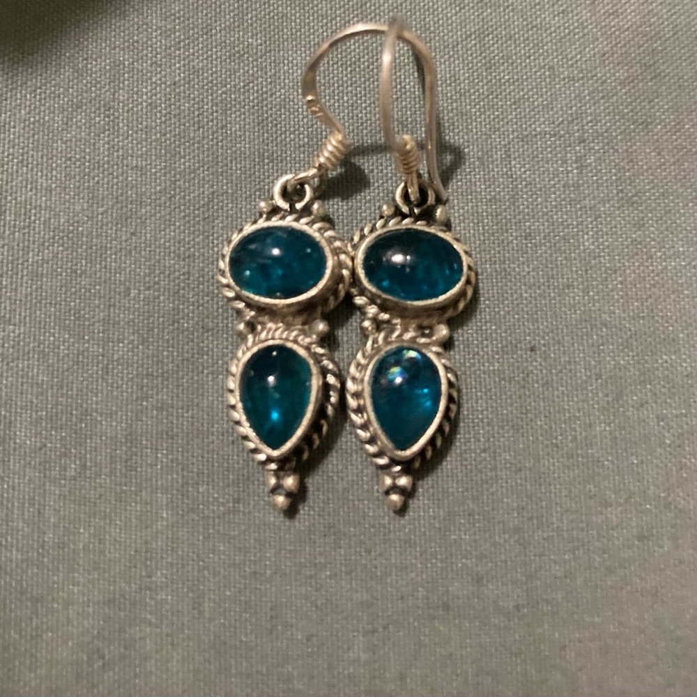Neon Apatite Dangle Earrings